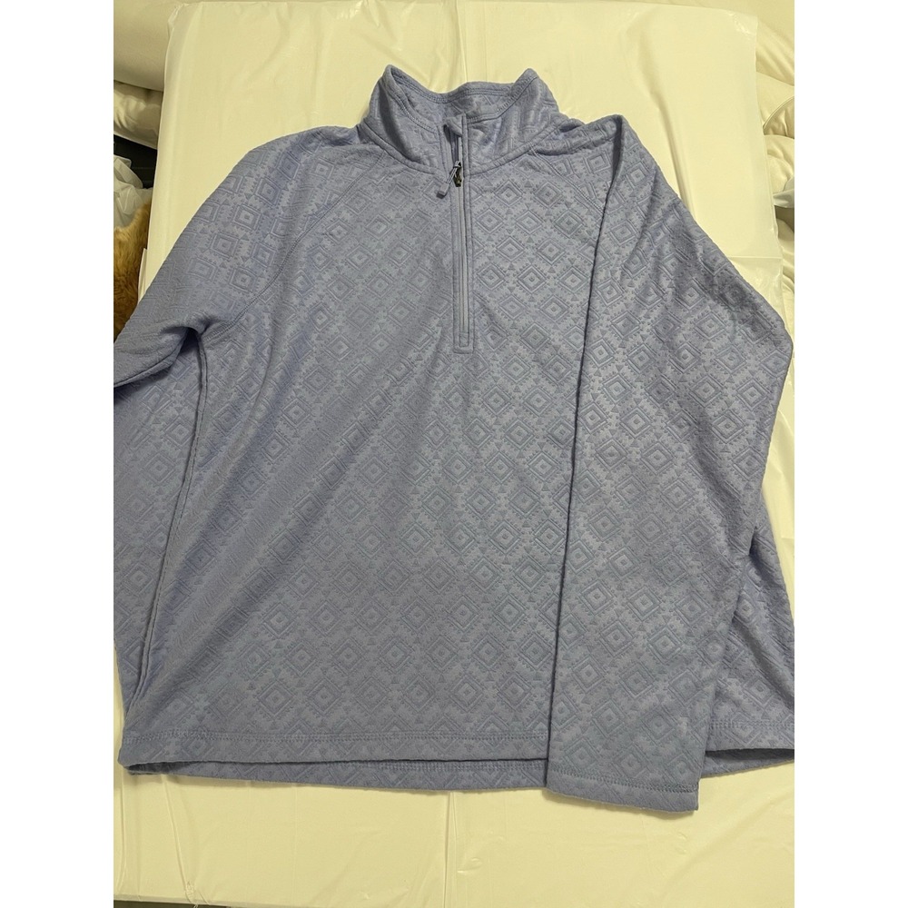 Eddie Bauer Women's Size Large 1/2 Zip Pullover Fleece Aztec Embossed